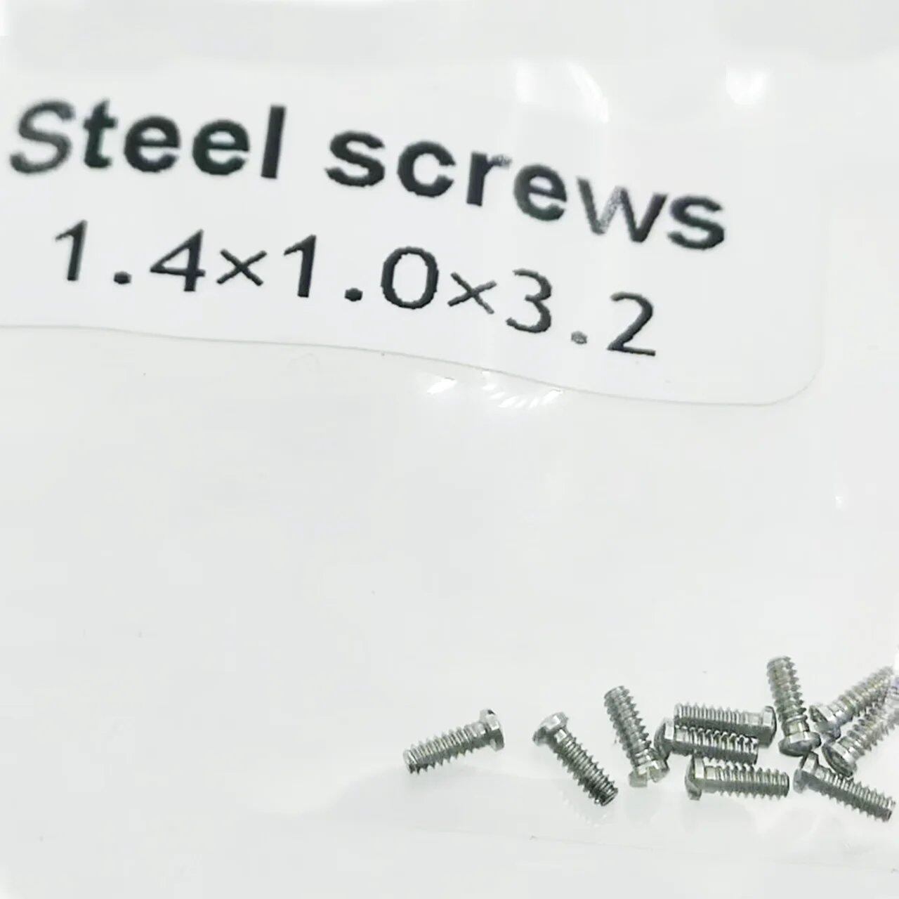 Watch Movement Accessories, All-Steel Back Screws, 1.4 x 1.0mm Series, Bottom Cover Flat Head Machine Screws, Color: 10 Pieces, Parallel Import