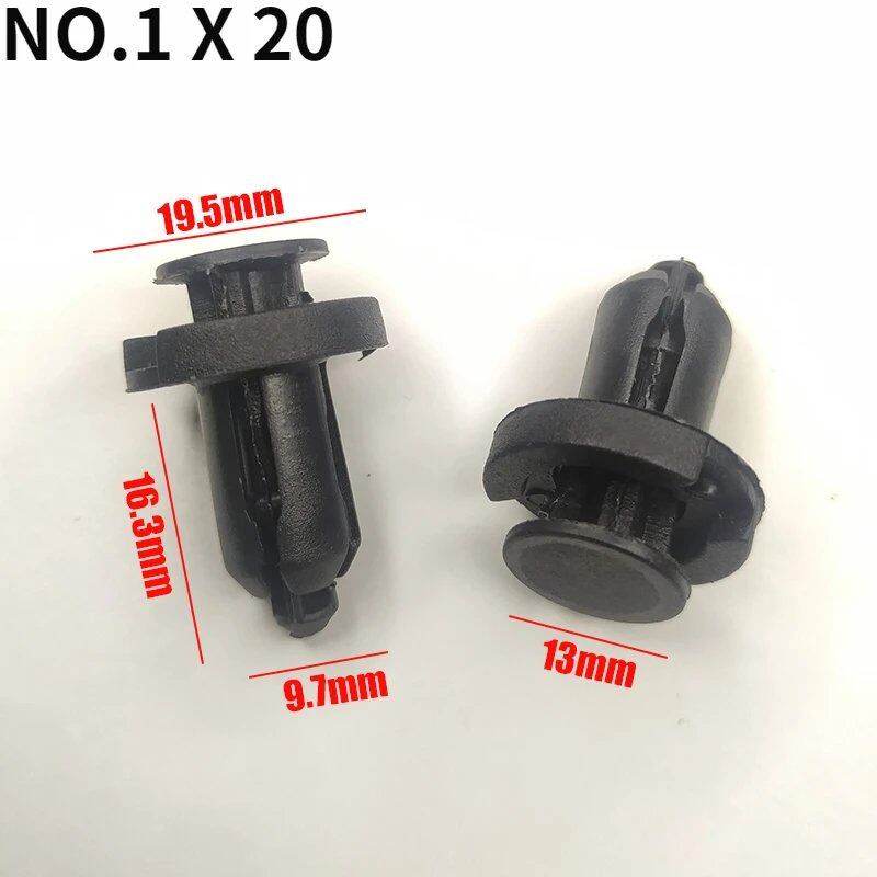 10/20/50 Pieces Bumper Clips Rivets Fender Liner Fasteners Retainers Compatible with Mitsubishi, Nissan, and Honda, 8mm, 9mm, and 10mm Holes, 0 Pieces per Pack, Parallel Import