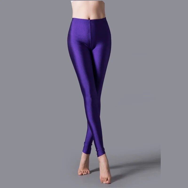 High-elastic skinny leggings, pencil pants, slimming, plus-size trousers, shiny yoga pants for women, sexy, skin-friendly, tight leggings, size: parallel import