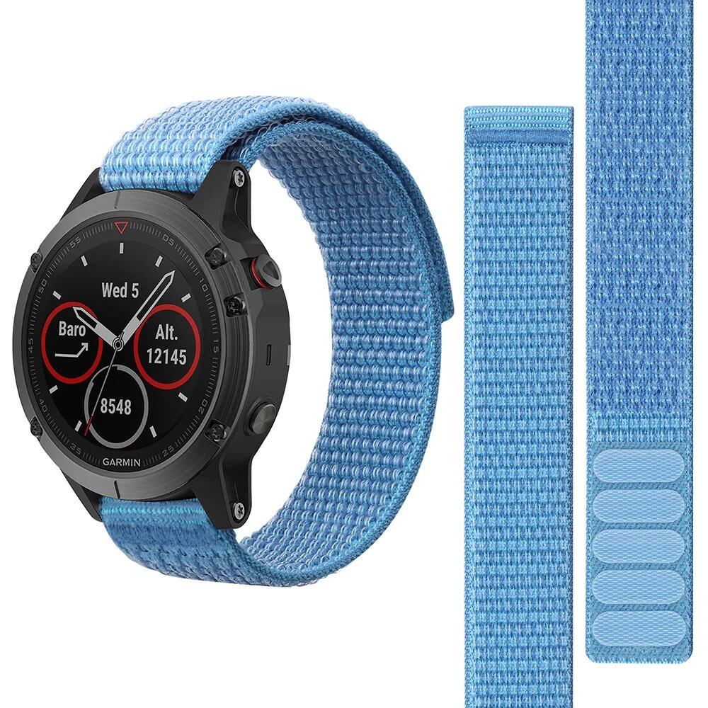 26mm and 22mm Hook-and-Loop Nylon Strap Watch Band for Garmin Fenix 6X/6 Pro/5X/5/7X/7, Epix 2, and Forerunner 965/955/945/935. Band Color: Parallel Import.