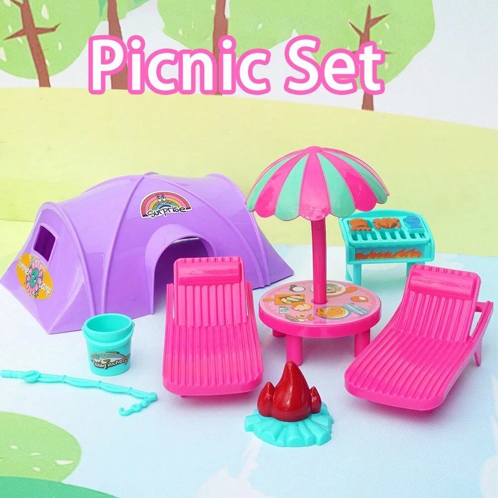 1/12 Scale Miniature Furniture Model, Outdoor Barbecue, Dollhouse Ornament, Miniature Model, Family Play Series, Toy, Kids Gift, Parallel Import