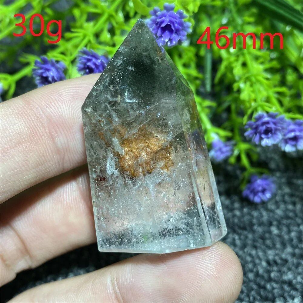 Natural Ghost Phantom Quartz Crystal Hexagonal Tower Obelisk, Spiritual Meditation, Reiki, Gift Stone, Home Decor, Parallel Import