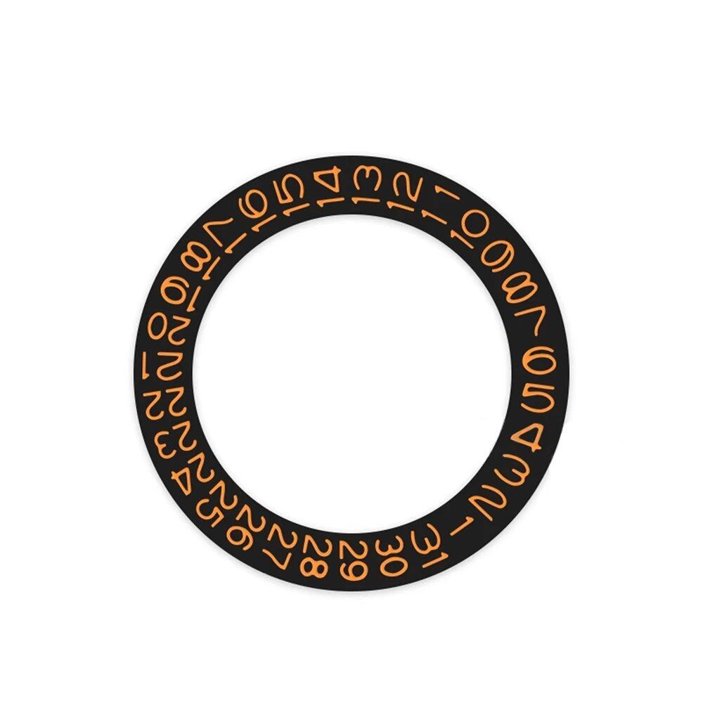 Round Calendar Disc with Date Display at 3 o'clock, Day Wheel Calendar Plate, and Date Disc for NH35 and NH36 Movements, Color: Black, Parallel Import