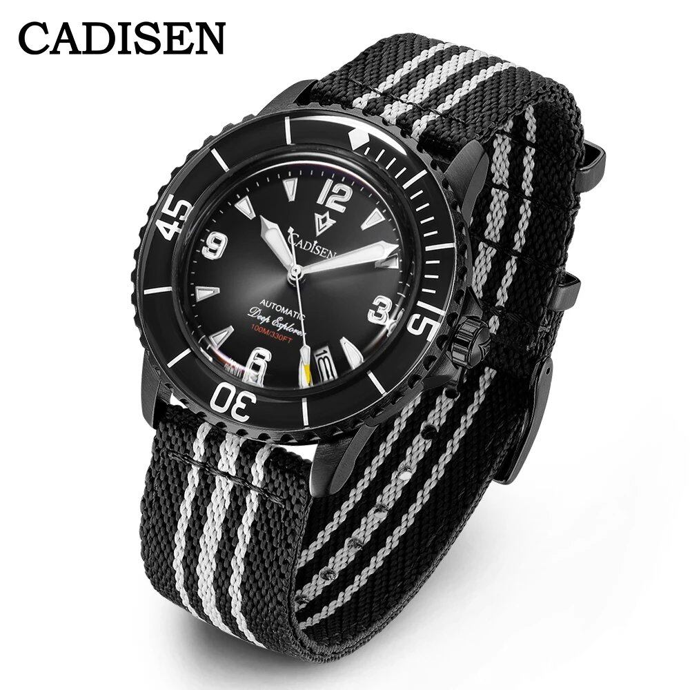 CADISEN Deep Explorer 2025 New Automatic Mechanical Watch for Men, Canvas Strap, Waterproof, Luminous, Luxury Watch with NH35 Movement; Ships from: Parallel Import