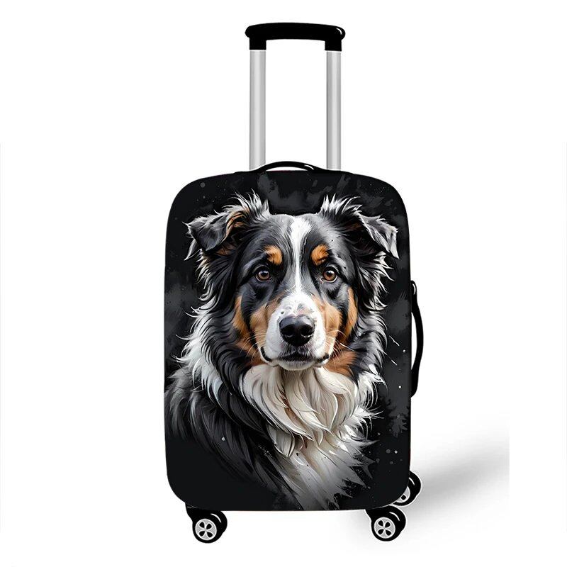可愛いジャーマンシェパード・パグ・ボーダーコリー・チワワ 犬柄 スーツケースカバー 伸縮性トロリーケース保護カバー 旅行用 サイズ: 並行輸入品