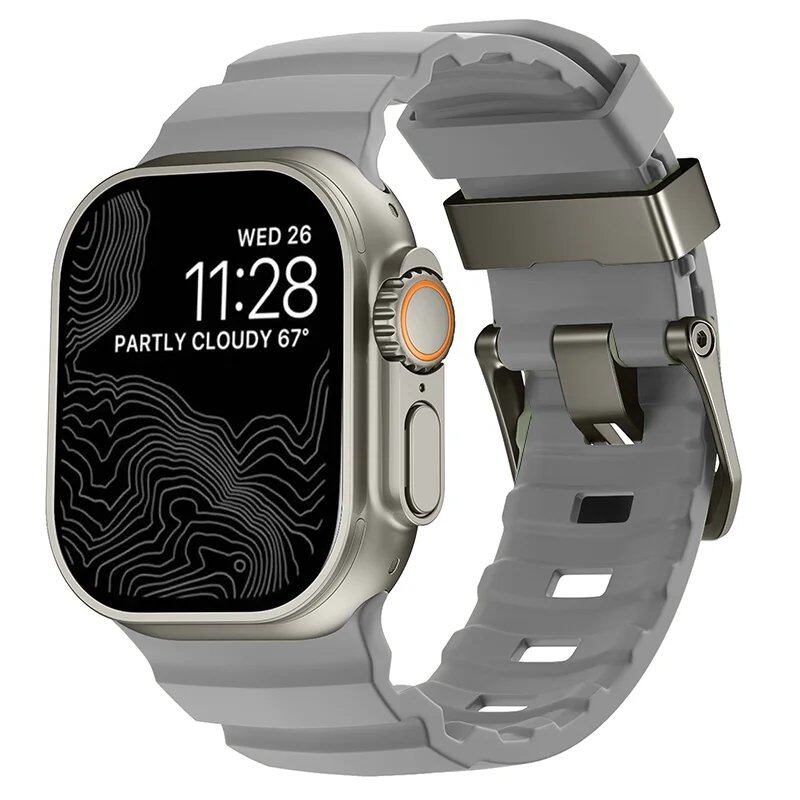 Sport Silicone Band & Titanium Metal Bracelet Strap for Apple Watch Ultra 2/10/9/8/7/6/SE/5/4 - Compatible with iWatch 42mm/44mm/45mm/46mm/49mm Band Colors: mm Parallel Import