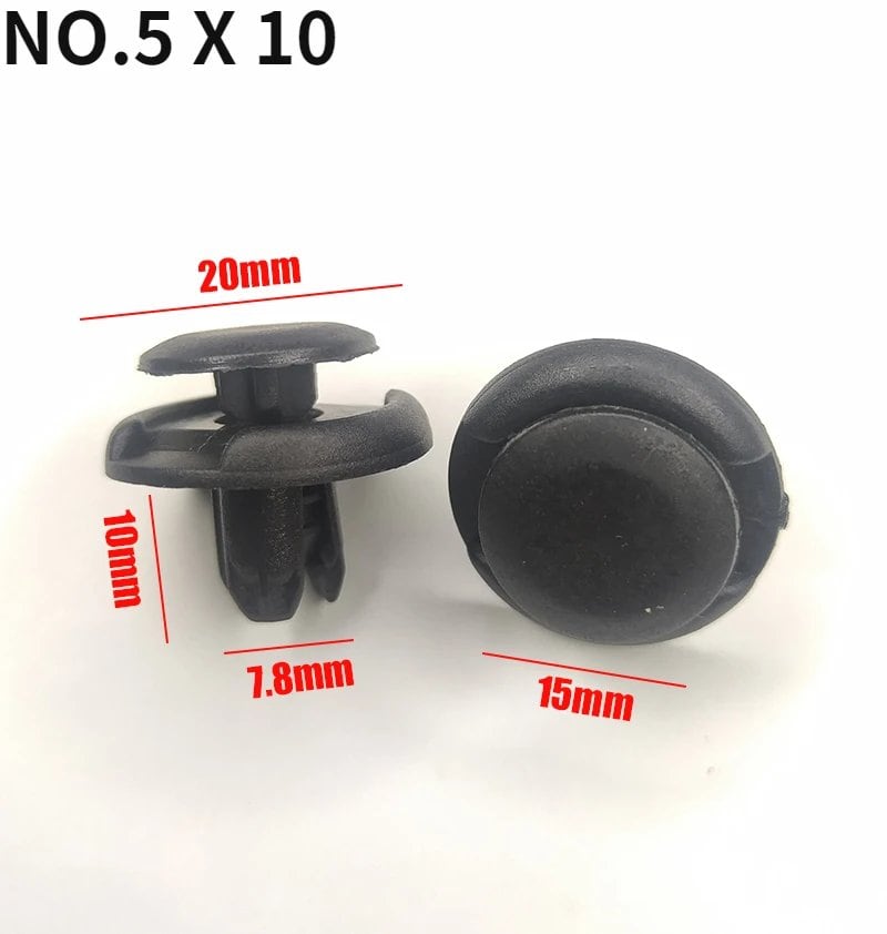 10/20/50 Pieces Bumper Clips Rivets Fender Liner Fasteners Retainers Compatible with Mitsubishi, Nissan, and Honda, 8mm, 9mm, and 10mm Holes, 0 Pieces per Pack, Parallel Import