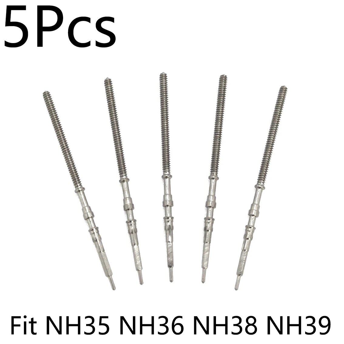Stainless steel crown shaft replacement part for NH35, NH36, NH38, and NH39 automatic mechanical watches. Color: Peace. Parallel import.