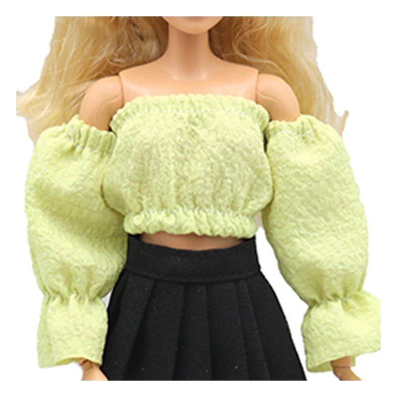 1/6 Scale BJD Doll Clothes Set (Puff Sleeve Shirt, Skirt, and Shorts) for 30cm (11.5 inch) Dollhouse Accessories; Size: One Piece Only, Parallel Import