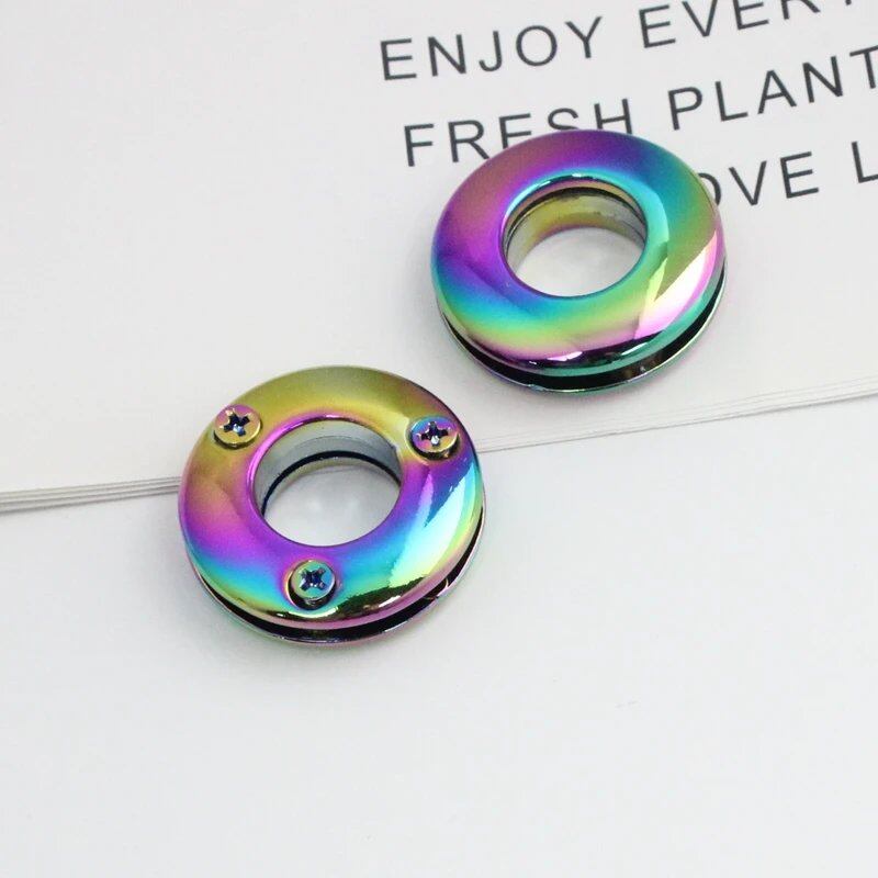 ノルボワールド 5-20-100個 10mm 3/8インチ 14mm 1/2インチ レインボー メタルスクリューアイレット グロメット 丸型 ソリッド鋳造 バッグチェーン用アイレット サイズ:レインボー 並行輸入品