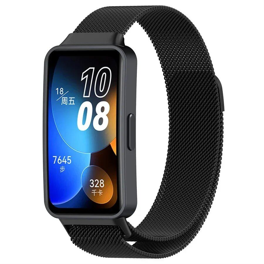 Milanese Strap, Metal Magnetic Wristband, Bracelet, Replacement Strap for Huawei Band 8-9/10, Size: S; Band Color: Parallel Import