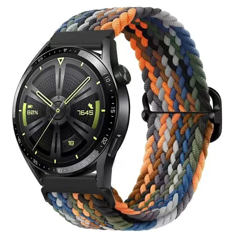 Universal Watch Band, Adjustable Braided Elastic Quick Release Wrist Strap, Compatible with 18mm, 20mm, and 22mm Smartwatches, Compatible with Samsung, Huawei, and Garmin Smartwatches (Imported)
