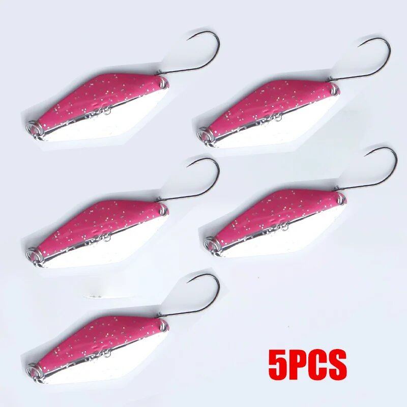 1/5 Spoon Lure, 5g, 40mm, Metal Spinner, Pesca Colorful Copper Sequin, Hard Bait, River Stream, Freshwater, Bass, Pike, Trout, Parallel Import