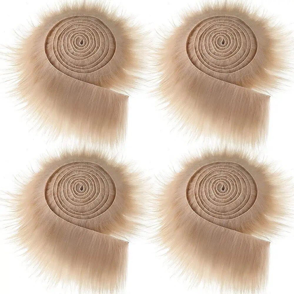 1.5 Meter Faux Fur Ribbon Tape for DIY Sewing, Fluffy Trim, Decorative Fabric, Home Decor, Sewing, Costumes, Striped Plush Fur, Parallel Import