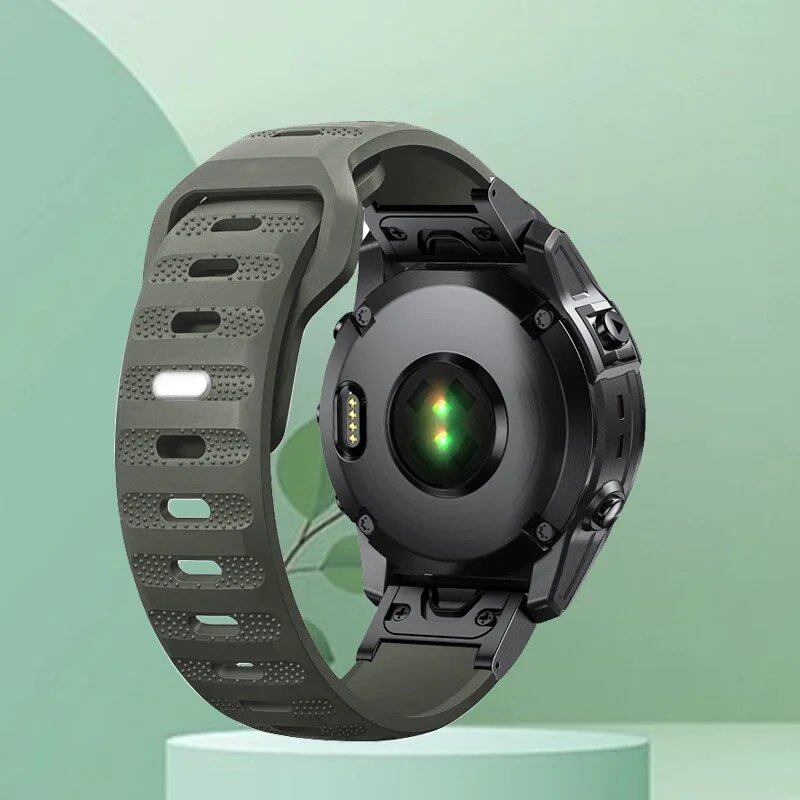Compatible with Garmin Fenix 5/5X Plus/3/3HR, Epix 7X Solar, 6X/6 Pro, and Forerunner 935/945. 22mm and 26mm silicone brand quick-release smartwatch bands. Band Color: ; Ships from: Parallel Import
