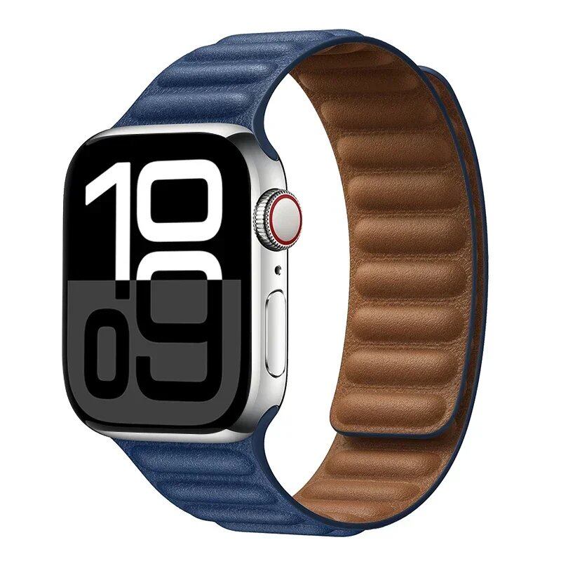 Apple Watch Leather Strap, Magnetic Loop Link Bracelet for iWatch Series 10/9/8/7/6 (45mm, 46mm, 42mm, 44mm, 40mm, 49mm) - Official Website, Band Color: mm, Parallel Import