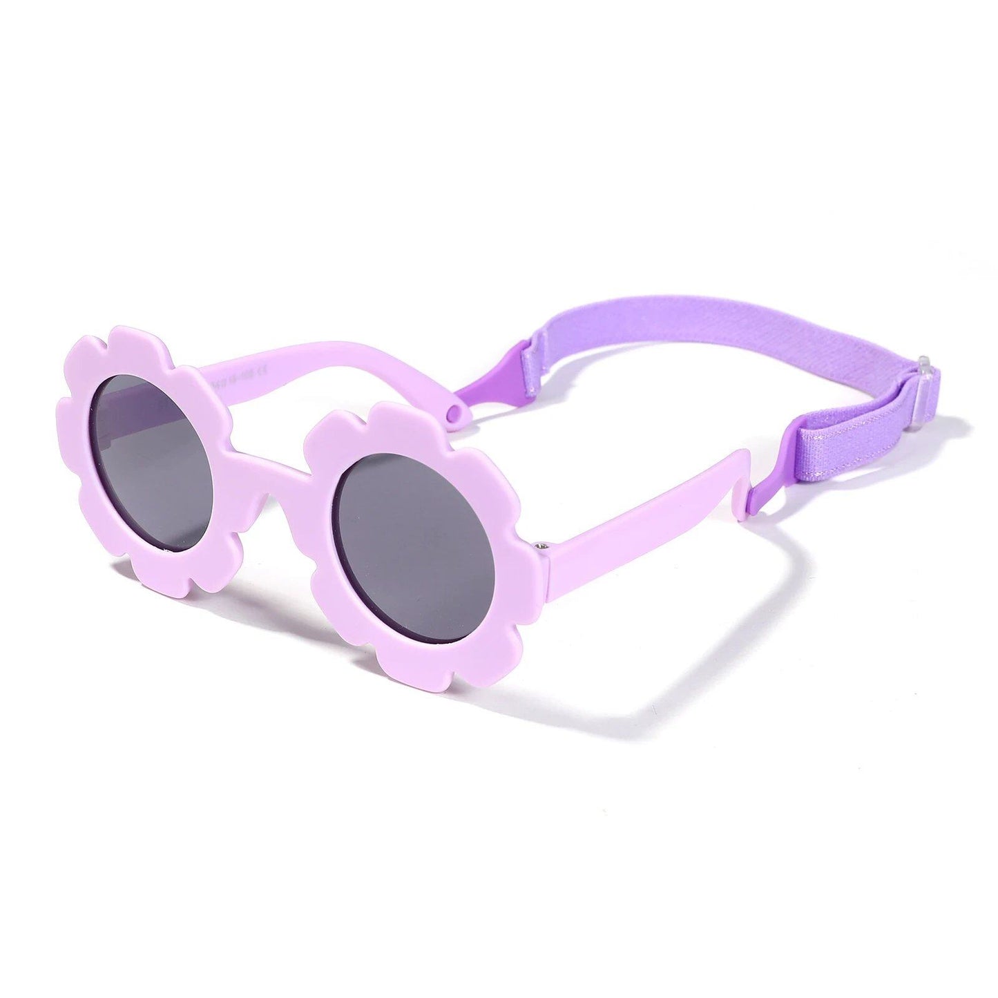 Baby Polarized Sunglasses for Newborns and Infants (0-24 Months) with a Round Sunflower Design and Flexible Adjustable Straps. Frame Color: 0-24 Months; Lens Color: Parallel Import.