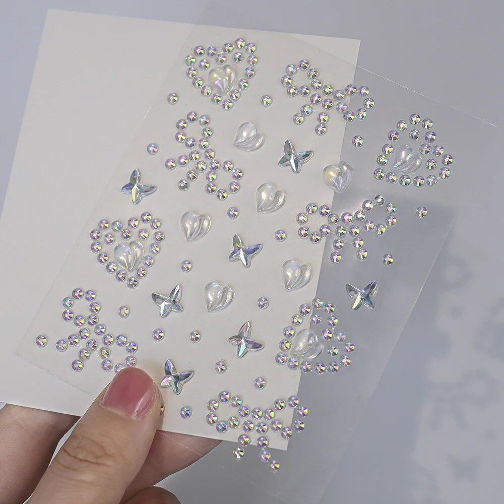 1/5 Random Color Glitter Face Tattoo Stickers for Kids, Sparkly Diamonds, for Costume Parties, Makeup, DIY Tattoo Decals, Parallel Import