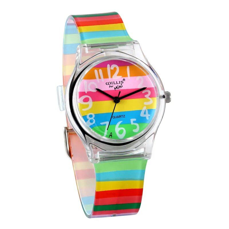 Lancard Rainbow Quartz Women's Watch, Christmas Brand Luxury Silicone Women's Watch, Color: Multicolor; Ships from: Parallel Import