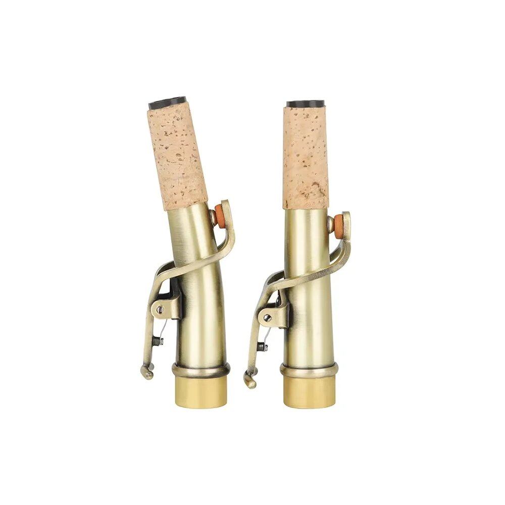 Silver-Plated Brass Bent Neck Saxophone Extension, Curved Neck for Tenor, Alto, and Soprano Saxophones, Woodwind Instrument Replacement Accessory, Parallel Import