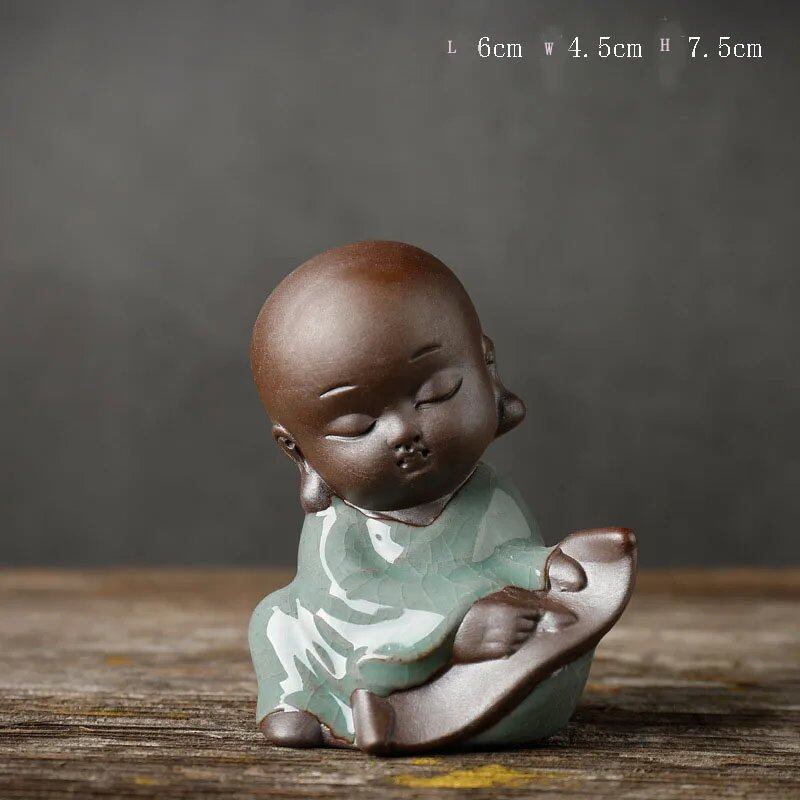 7.2cm 禅僧 紫砂陶器彫刻 手作り瞑想デコレーション コレクター向けアート スピリチュアルギフト アジアンクラフト ユニーク カラー:0 並行輸入品