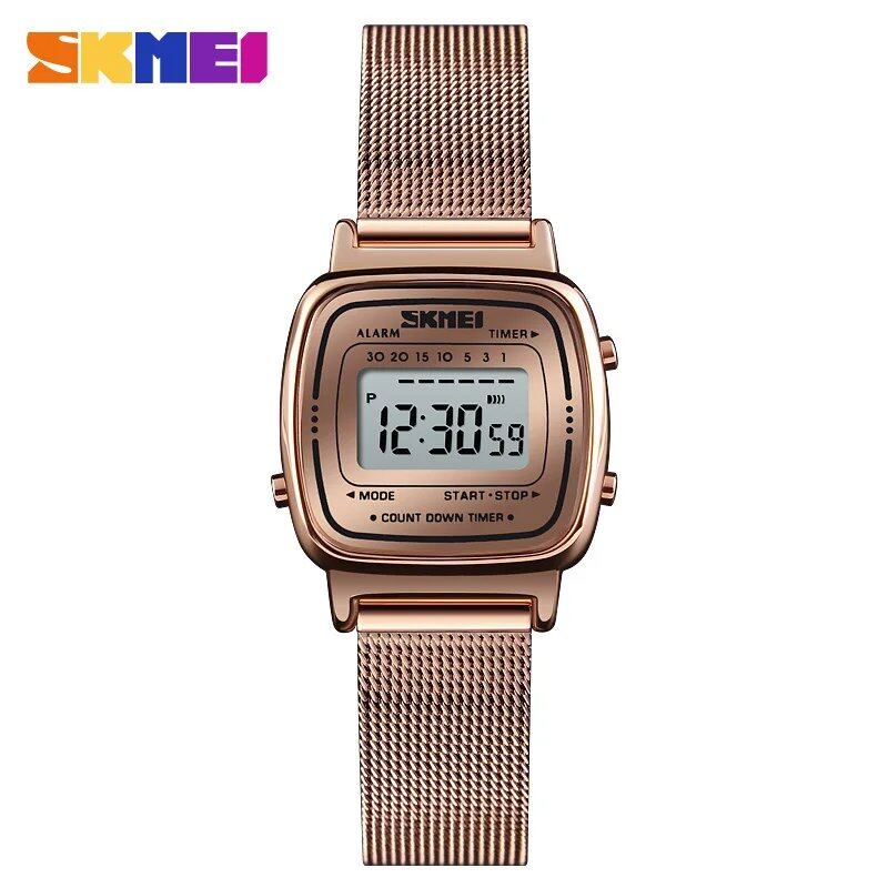 SKMEI Small Dial Digital Watch, Women's Sports Watch, Luxury Brand, 3 ATM Water Resistant, Color: Parallel Import