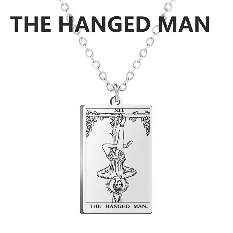 Stainless Steel Classic Tarot Card Pendant Necklace, Major Arcana, Gypsy Tarot, Divination Necklace, Jewelry, Mother's Day Gift, Parallel Import