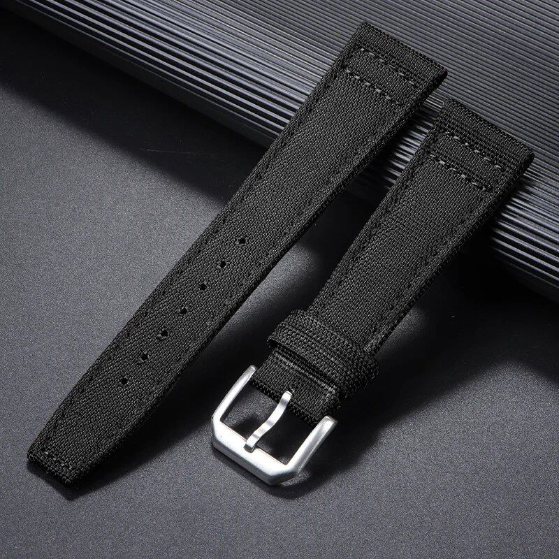 20mm, 21mm, 22mm Nylon Canvas Watch Strap, Compatible with IWC Pilot Straps, Waterproof, Men's Sport Green Replacement Watch Band, Band Color: mm, Parallel Import