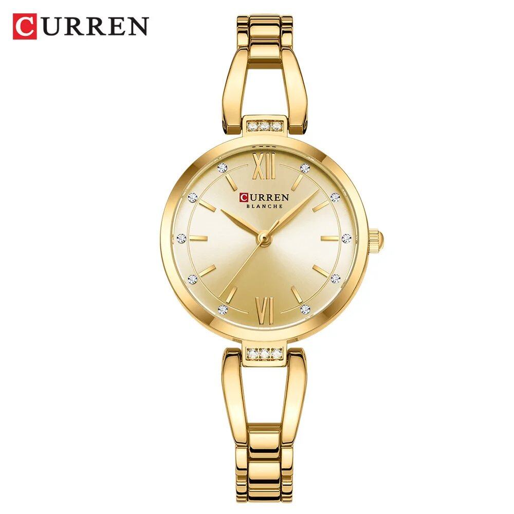 Karen Women's Quartz Watch, Luxury Fashion Rhinestone and Stainless Steel Band, High-Quality, Parallel Import