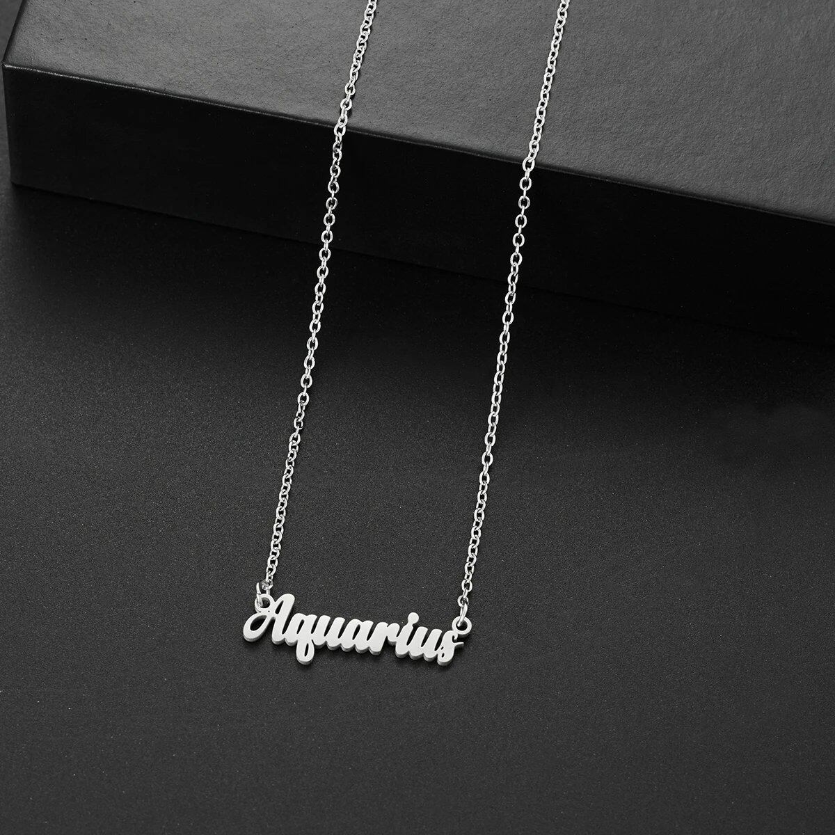 Silver-colored stainless steel star and constellation chain necklace for women, constellation pendant, birthday gift, 45cm long; metal color, parallel import