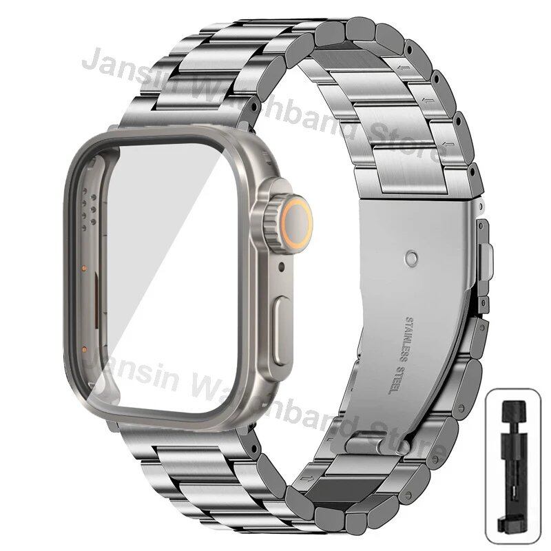 Huawei Watch Fit 4 Pro / Fit 3 / Fit 4 Pro Ultra Rugged Case + Stainless Steel Band Metal Wristband Accessory Band Color: Parallel Import