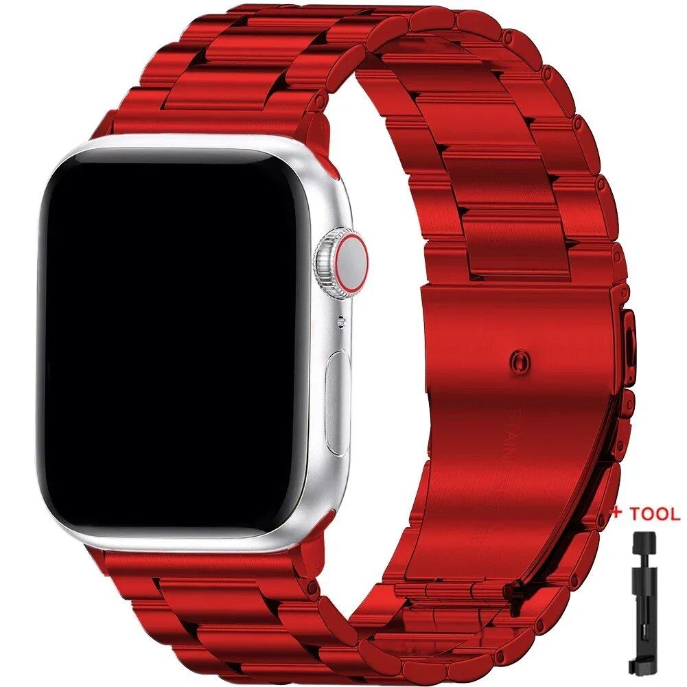 Stainless Steel Metal Band for Apple Watch Ultra 2 (49mm), S10 (46mm), 42mm, 45mm, 41mm, and 44mm - Compatible with iWatch Series 10, 9, 8, 7, SE, 6, 5, 4, and 3. Band Color: Imported