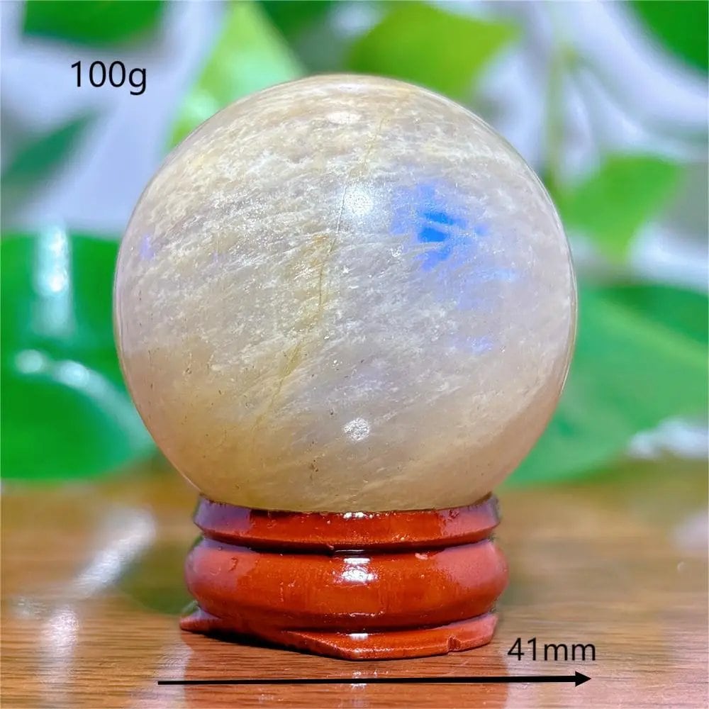 Moonstone Sphere Crystal, Natural Quartz Stone, Home Decor, Mineral, Reiki, Craft, Gift, Energy, Healing, Spiritual, Love, with Stand, Parallel Import