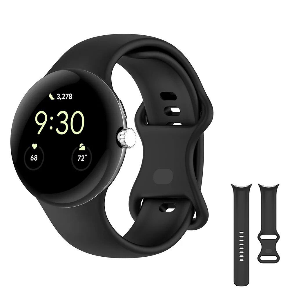 Google Pixel Watch 用 オリジナル シリコンバンド - メタルバックル スポーツブレスレット / Google Pixel Watch 2 対応 バンドアクセサリー サイズ:Pixel Watch 並行輸入品