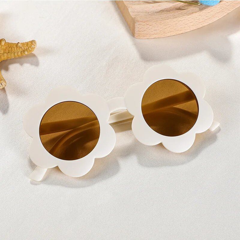 New Sunflower Kids' Sunglasses, UV400 Protection, Cute Baby Sunglasses for Boys, Girls, and Toddlers, Round Shape, Stylish Outdoor Eyewear for Kids, Frame Colors: Ages 2-10; Parallel Import