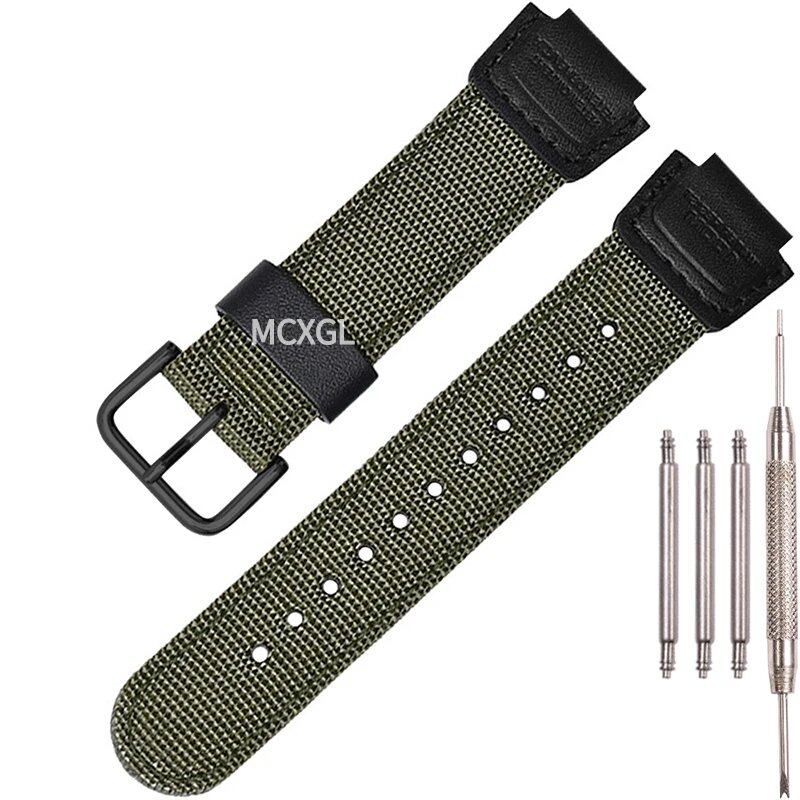 16mm Nylon Leather Strap for Casio DW5600, GA110, GA2100, AWG-M100, and GA-700. Men's Outdoor Sports Watch Band. Band Color: 16mm; Band Width: 16mm; Ships from: Parallel Import