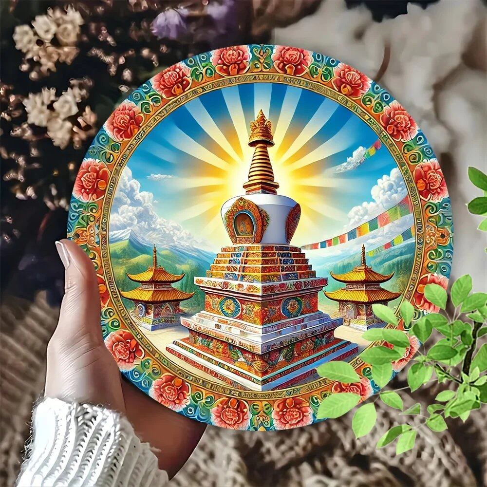チベット仏塔 丸型アルミサイン 20x20cm スピリチュアルウォールアート ホーム・カフェ・バー・農家風インテリア向け ホリデーギフトに最適 サイズ:L;発送元:アメリカ 並行輸入品チベット仏塔 丸型アルミサイン 20x20cm スピリチュアルウォールアート ホーム・カフェ・バー・農家風インテリア向け ホリデーギフトに最適 サイズ:L;発送元:アメリカ 並行輸入品