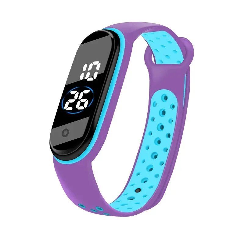 Kids' Fashion Sports Watch, Waterproof LED Digital Wristwatch with Ultra-Lightweight Silicone Slap, Unisex, for Kids and Teens, Parallel Import