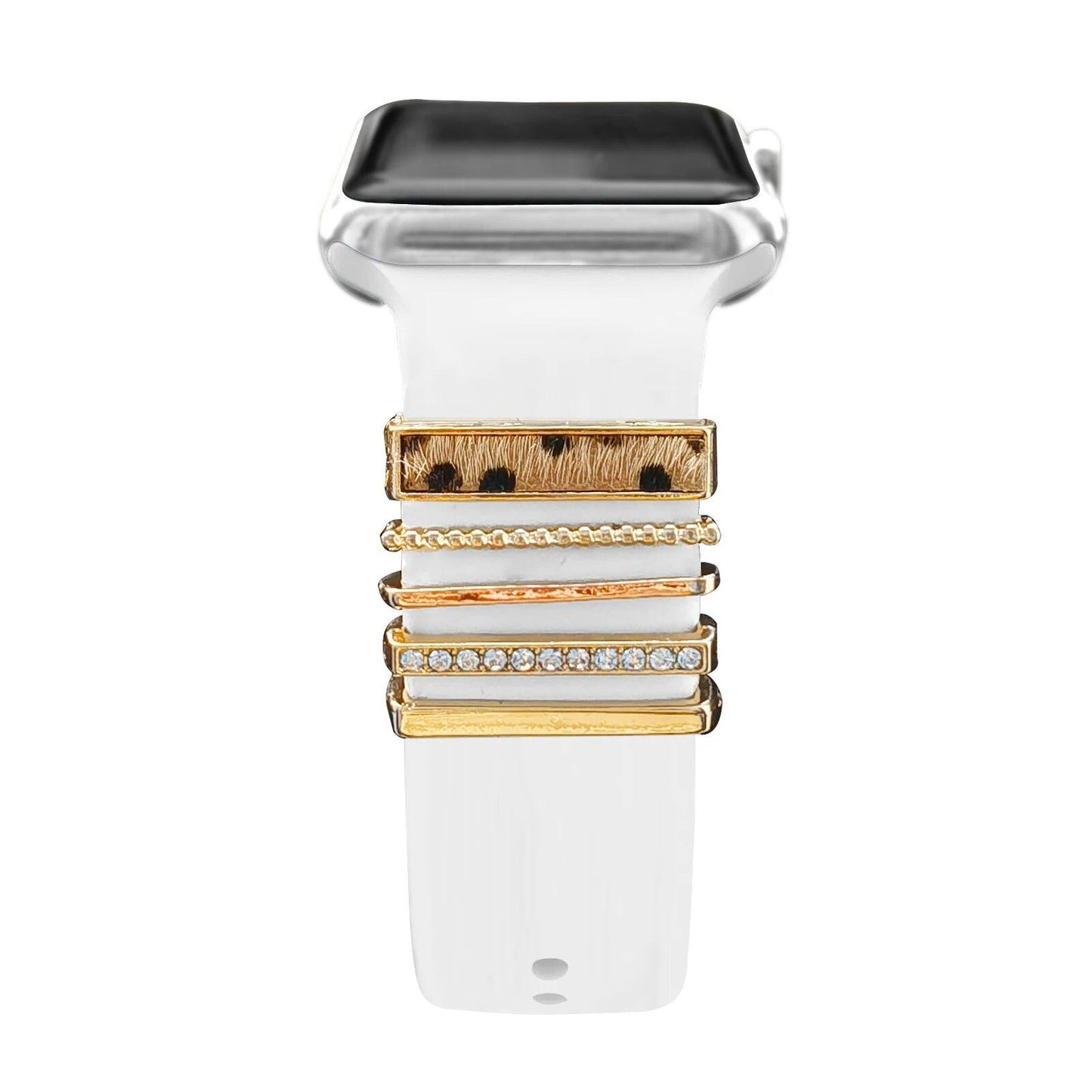 Diamond Jewelry-Embossed Band for Apple Watch Ultra 2, 9, 8, and 7, Compatible with Samsung and Huawei, 20/22mm Bracelet Strap, Band Color: ; Ships from: Parallel Import