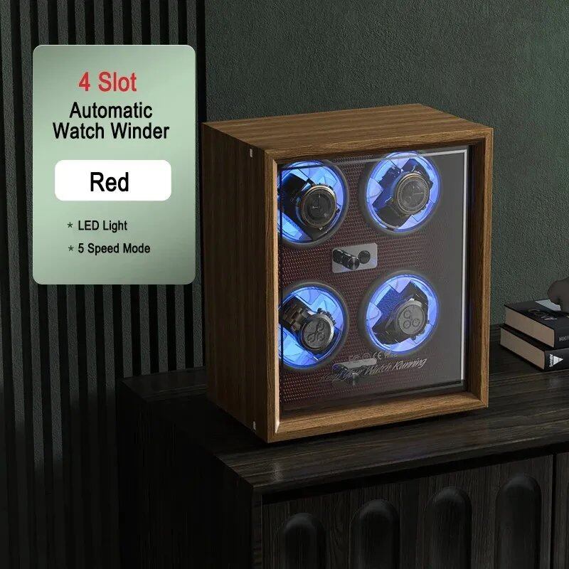 IBBETON Luxury Wooden Watch Winder, High-End 2, 4, or 6 Slot Automatic Watch Box with Mabuchi Silent Motor, Watch Storage Cabinet, Parallel Import
