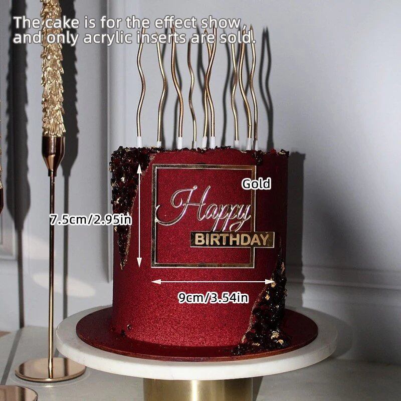 Set of 1, 3, or 5 Acrylic Birthday Queen Gold Cake Topper for Happy Birthday Party Side Cake Decorations. Size: Parallel Import.