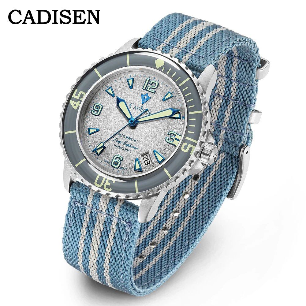 CADISEN Deep Explorer 2025 New Automatic Mechanical Watch for Men, Canvas Strap, Waterproof, Luminous, Luxury Watch with NH35 Movement; Ships from: Parallel Import