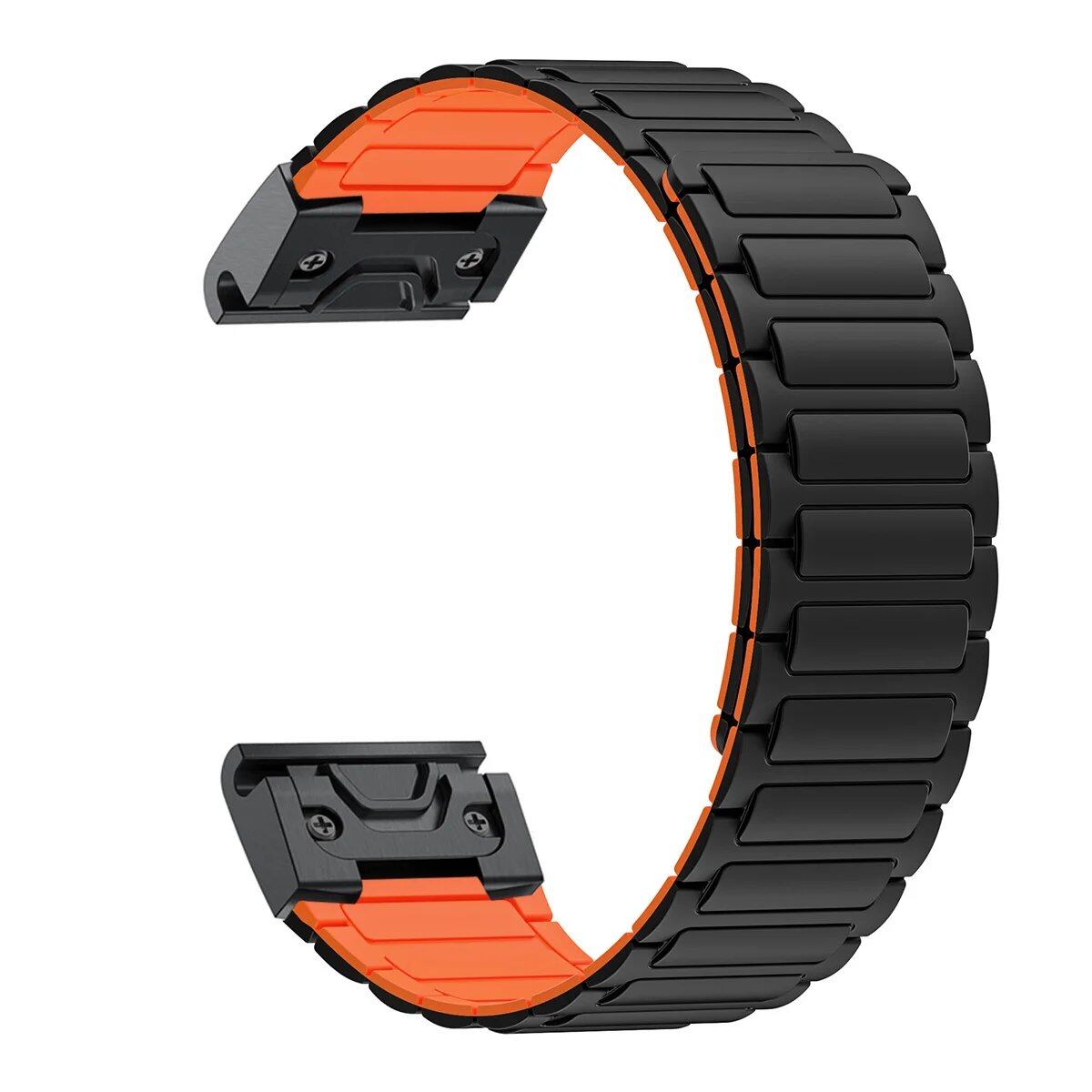 26mm Magnetic Silicone Loop Bracelet Band for Garmin Fenix 7X, 7 Pro, 6X, 5X, 5 Plus, Tactix 7, Forerunner 965, 955, and Enduro 2. Band Color: ; Band Width: 26mm. Parallel Import.