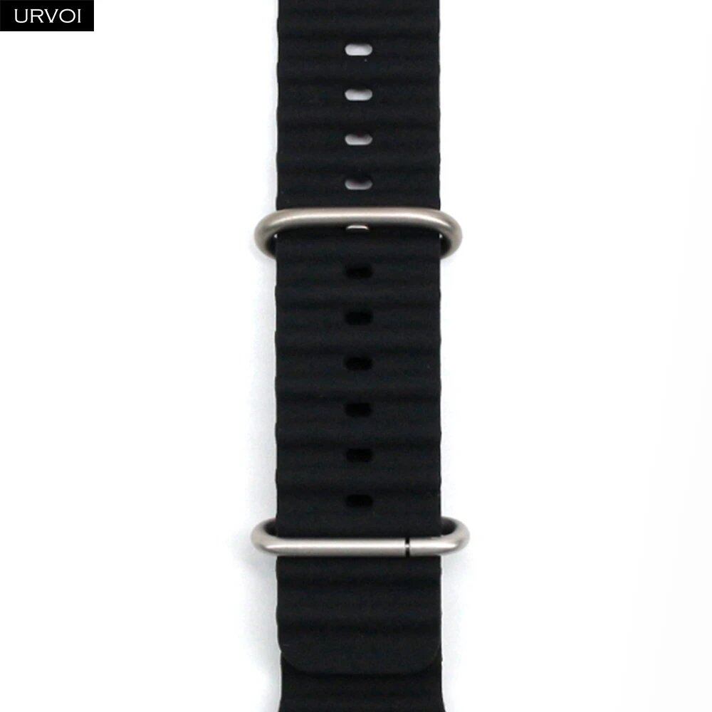 URVOI アップルウォッチ Ultra 2 対応 バンド シリーズ 10/9/8/7/6/SE/5/4/3/2/1 用 シリコーンストラップ iWatch スポーツ オーシャンバンド 42mm/44mm/45mm/46mm/49mm サイズ:Apple Watch対応;バンドカラー:;バンド幅:42mm 44mm 45mm 49mm 並行輸入品