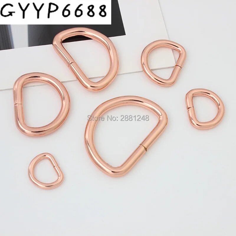 10~30個 13 16 20 25mm 32 38mm ローズゴールド バッグ用 ポリッシュニッケルメタル アクセサリー合金 鋳造ソリッド 非溶接 Dリング DIY バッグパーツ サイズ:mm 並行輸入品