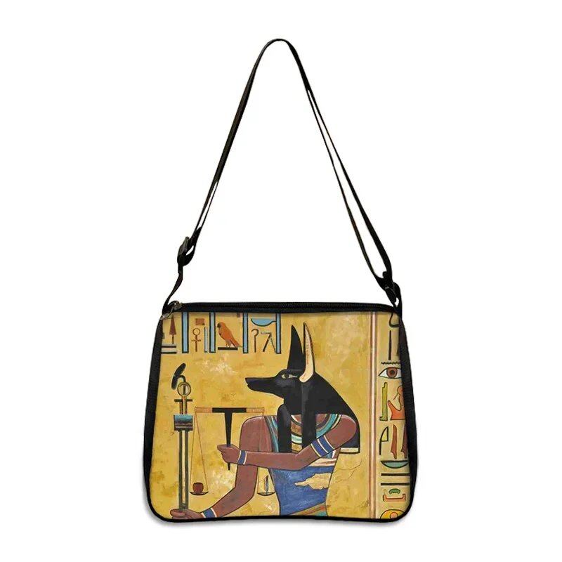 古代エジプトアートプリント ハンドバッグ エジプト ファラオ レディース クロスボディバッグ ホルス アヌビス 脇掛けバッグ ギフト デイリー カジュアルバッグ サイズ:2 並行輸入品