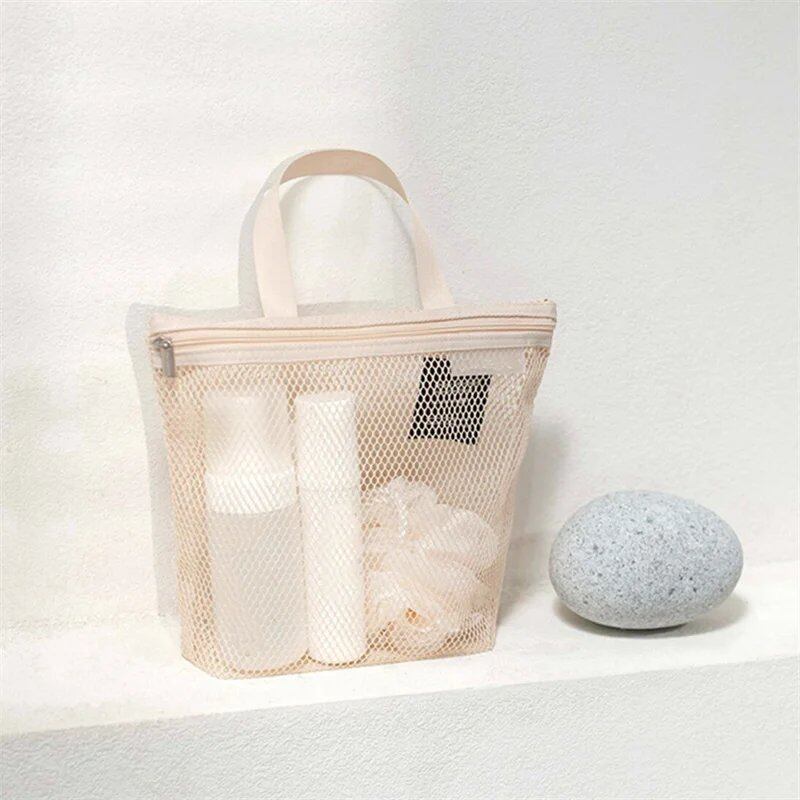 メッシュ化粧品・トイレタリーバッグ ハンドバッグ 携帯用旅行洗面ボディシャワーツール収納 ハンギングコスメ収納ポーチ 並行輸入品