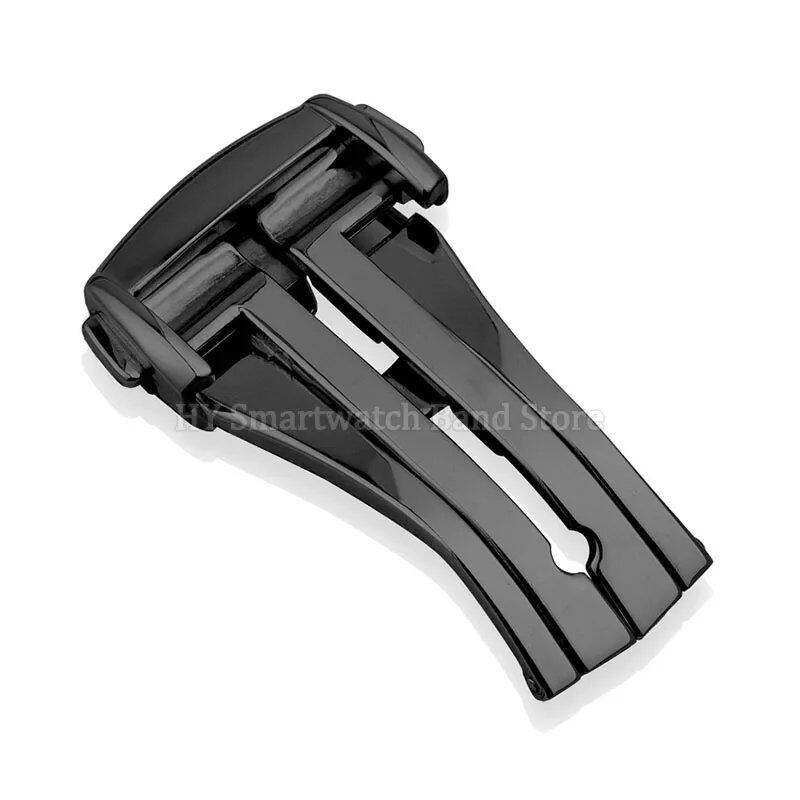 16mm, 18mm, 20mm Metal Watch Band Buckle (Stainless Steel Folding Buckle for Omega) Silver/Black Closure Deployment Clasp Accessory Band Color: No Logo Parallel Import