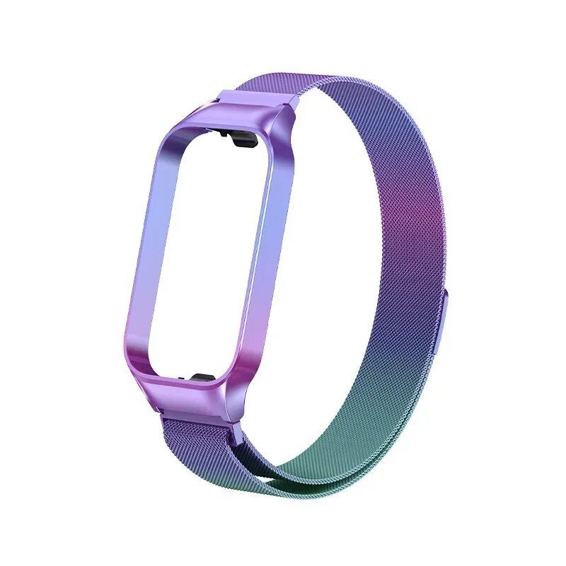 Stainless Steel Metal Strap for Xiaomi Mi Band 8 Active - Metal Wristband Compatible with Smart Band 8 Active, Band Color: Parallel Import