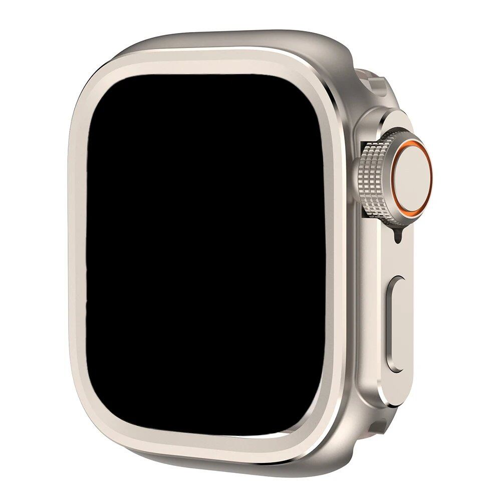 Metal Bumper Case for Apple Watch - Compatible with 46mm/45mm/44mm iWatch Series 9, 8, 7, 6, 5, and SE (Compatible with Ultra 2/1 and 49mm) - Color: Parallel Import
